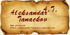 Aleksandar Tanackov vizit kartica